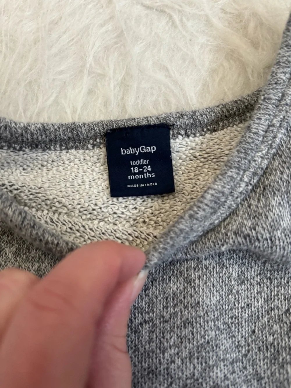 Baby GAP Gray Knit Top with Lavender Eyelet Skirt Dress